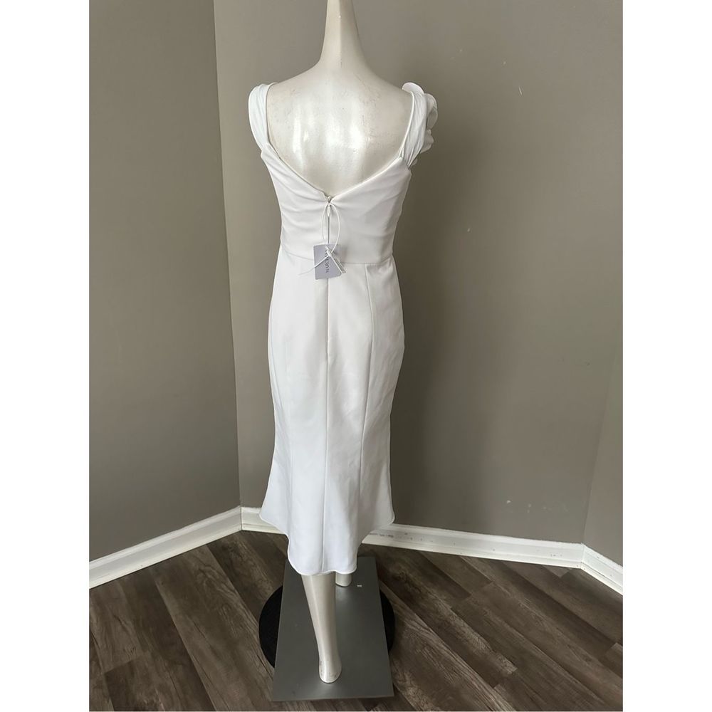 Marchesa Off-Shoulder White Dress SIZE 6 - Picture 10 of 12